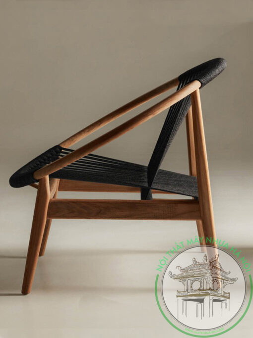 ghế gỗ cafe đan mây HN90