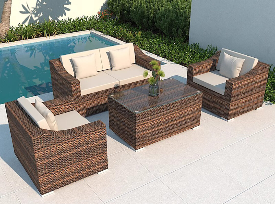 sofa mây nhựa ngoài trời giá rẻ E189