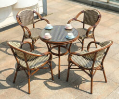 bàn ghế sân vườn giả tre gỗ HN102